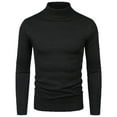 thumbnail image 2 of CEHVOM Chandail en Tricot à Col Montant Mi-Haut Décontracté pour Homme, Couleur Unie, Manches Longues, Chandail, Haut, Manteau de Base, Solde, 2 of 5