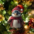 thumbnail image 5 of Acrylic Christmas Penguin Ornament Pendant for Car Rearview Mirror and Tree Decor, Cape Design Hanging Accent for Holiday Interior and Backpack(C), 5 of 5