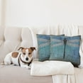 thumbnail image 4 of Ambesonne Grunge Throw Pillow Cover 2 Pack, Dragonfly Bug Turquoise, 18", Turquoise Dark Blue, 4 of 7