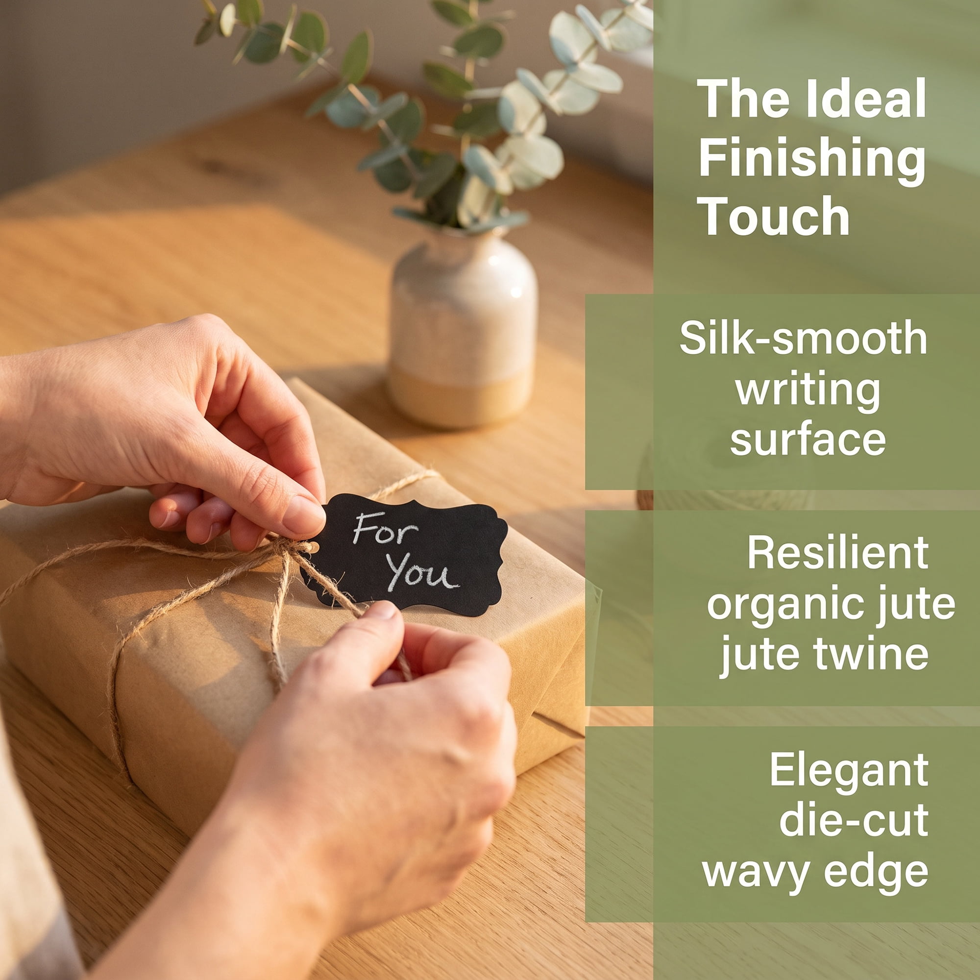 Unique Bargains Gift Tags with Twine for Crafting and Presenting Gifts 1.2" x 2" Black