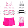 thumbnail image 3 of LIJCC Girls' 2-Piece Tank Rash Guard Swim Set – Cross-Back Top with Black Palm Tree Print, Matching Solid Black Swim Shorts, Perfect for Beach/Pool/Outdoor Water Fun, 3 of 9