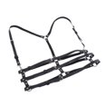 thumbnail image 3 of Arnés de pecho de cuerpo gótico punk Yuyangstore Cinturón Harajuku de cintura de 3 niveles Jaula de tiras Negro, 3 of 8