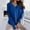 Blue, variant on Amidoa Womens Sweaters Long Sleeve Elegant V-Neck Blue Light Buttons Loose Solid Sweaters Womens Sweaters Cardigan L