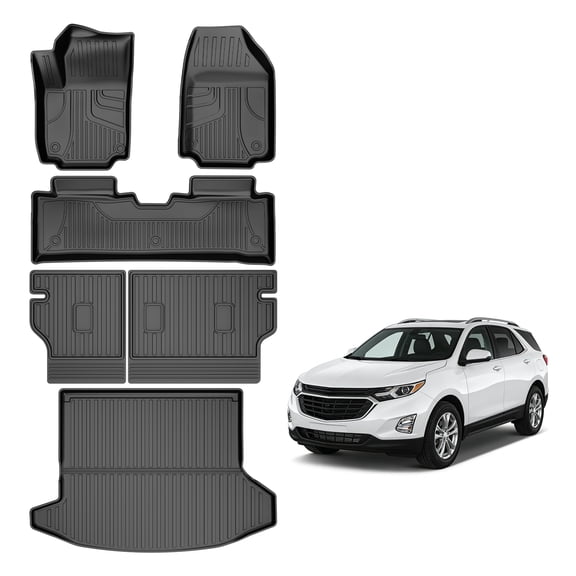 DIKSOAKR Full Set Fit for Chevy Equinox 2025 2026 (Gas Only) Floor Mats and Cargo Liner and Backrest Mat 1st and 2nd Row All Weather Protection Car Liner for Chevrolet Equinox Accessories