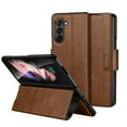 thumbnail image 1 of K-Lion Skin Friendly Leather Case for Samsung Galaxy Z Fold 5,Full Body Protection Folio Lightweight Case Business Style Shockproof Magnetic Clasp Bracket Anti-Fall Cover for Samsung Z Fold5, Brown, 1 of 6