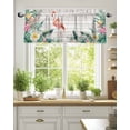 thumbnail image 2 of Curtain Valance for Windows,Watercolor Flamingo Bird Flower Kitchen Valances Rod Pocket Short Curtains,Tropical Leaves Wood Plank Window Treatment Panel for Bedroom Bathroom 42x12in, 2 of 9