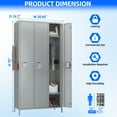 thumbnail image 4 of GAEANET Metal Storage Lockers for Employees with Lock&Pegboard,Steel Locker Cabinet for Gym,School, Industrial Storage Locker Cabinet with 3 Door,Assembly Required,(Light Gray, 3 Doors), 4 of 7