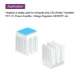thumbnail image 4 of Uxcell 22Pcs 9x9x12mm Heatsink Aluminum Radiator With Thermal Blue Sticker for Chip CPU, Power Transistor, FET, IC,White, 4 of 6