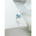 thumbnail image 4 of Gem Stone King 925 Sterling Silver Swiss Blue Topaz and White Moissanite Ring for Women (1.93 Cttw, Heart Shape 6MM, Gemstone November Birthstone, Available in Size 5, 6, 7, 8, 9), 4 of 5
