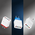 thumbnail image 2 of Cargador multipuerto 4USB 3A cabezal de carga rápida Cargador de teléfono móvil inteligente 3.0 cabezal de carga, 2 of 4