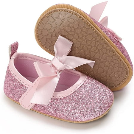 

Baby Girl Mary Jane Flats Shoes Non Slip Soft Sole Infant Toddler First Walker Wedding Princess Dress Crib Shoes