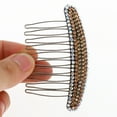 thumbnail image 3 of 1 Pc Women Anti-Static Hair Insert Comb for Straight Wavy Curly Hair Champagne Acrylic Rhinestone, 3 of 3