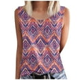 thumbnail image 1 of UPPADA Womens Camisole Décontractée Grande Taille Col Rond T-Shirt Basique Fluide Sans Manches pour l'Été Vacances Multicolore,G, 1 of 4