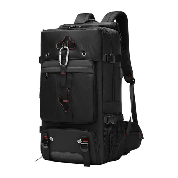 Mochila de senderismo, mochila informal para portátil con compartimento para zapatos y puerto USB. Negro