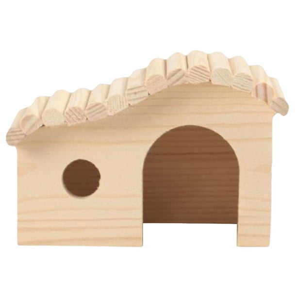 Casa de madera para hámster, escondite para animales pequeños, cabaña, accesorios para hámster, nido, cabaña para hámster, Lemmings, , hámster