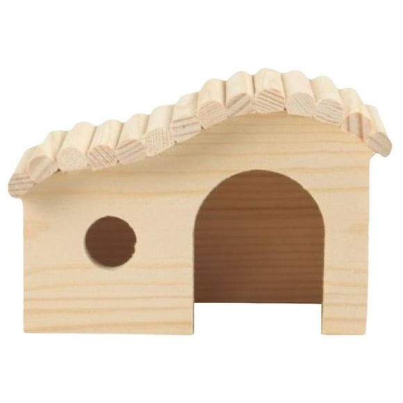 Escondite de hámster de madera Cabaña de hábitat de animales pequeños, Decoración de hábitats de hámster, Cabaña de hámster para animales pequeños