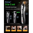thumbnail image 2 of 3-in-1 Mens Grooming Kit, TTOOGO Rechargeable Electric Hair Clipper Nose Trimmer & Shaver Set, Washable Precision Blades with 4 Guide Combs, Quiet Motor for Beard Hair Body Grooming, 2 of 14