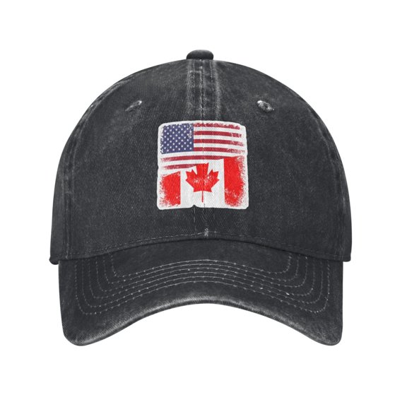 Vintage Canada Usa Unisex Adult Washed Denim Cotton Sport Outdoor Baseball Cap Adjustable Cowboy Baseball Hat