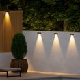 thumbnail image 6 of Solar Powered Outdoor Wall Lights - 4 Pack Waterproof Garden Lights with 2 LEDs | 8-10H Lighting Time | Warm White Balcony & Yard Decoration | AAA Battery & Solar Panel, 6 of 7