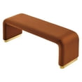 thumbnail image 2 of Modway Koda Performance Velvet Waterfall Long Bench in Brass Rust, 2 of 9
