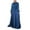 1-Blue, variant on Women Muslim Kaftan Abaya Prayer Dress Casual Fashion Elegant Pleat Dresses Solid Long Sleeve A Line Dress with Belt