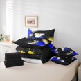 thumbnail image 5 of Feelyou Initial K Letter Bedding Comforter Set 7pcs, Blue Watercolor Artwork King Bedding Sets, Cartoon Basketball Print Reversible Bed Sheets, Lightweight Room Decor, 5 of 7