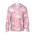 thumbnail image 2 of Uemuo Pink Flamingo Pattern Women's Full Zip UPF 50+ Sun Protection Hoodie Jacket Long Sleeve Sun Shirt Hiking Outdoor Performance with Pockets-X-Large, 2 of 9
