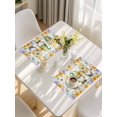 thumbnail image 5 of Sunflowers Placemats Set of 4, Spring Flowers Gnomes Hydrangea Daisy Wood Placemats for Dining Table, Place Mats for Kitchen Tabletop, Waterproof Wipeable Dining Table Mats Set, 5 of 9