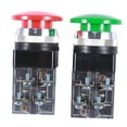 thumbnail image 2 of Red Green AC 250V 6A DPST Momentary Mushroom Button Switch, 2 of 8