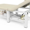 thumbnail image 3 of Stationary Massage Table Folding Bed with Backrest for Treatment Table Physical Therapy Table Spa Facial Bed, Metal Frame PU Leather, 30.5"Wx75"L, 660lbs, Beige, 3 of 11