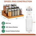 thumbnail image 2 of Countertop Spice Rack with 16 Glass Spice Jars, 3-Tier Bamboo Space Saver Step Shelf Countertop For Kitchen Cabinet Pantry, Printed Spice Labels, Chalk rd and Funnel Included, 2 of 7