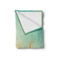 thumbnail image 2 of Harvest Soft Flannel Fleece Throw Blanket, Wheat Field and Blue Sky Agriculture Themed Abstract Composition, Cozy Plush for Indoor and Outdoor Use, 50" x 60", Yellow Orange Mint Green, by Ambesonne, 2 of 5