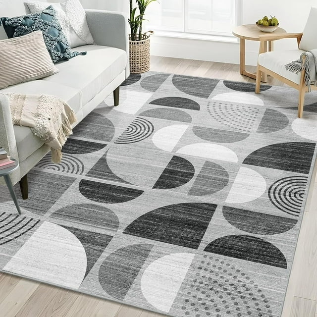 Boho Rug Washable x Area Rugs for Bedroom Entryway Living Room Bedside Small Throw Floor Carpet Non Slip Soft Indoor Modern Abstract Bohemian Orange