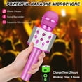 thumbnail image 3 of Juguetes divertidos para niñas, micrófono de Karaoke de mano, regalos de cumpleaños para niños y niñas, micrófono inalámbrico bluetooth Nueva luz LED de alta gama (Rosa), 3 of 5