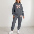 thumbnail image 2 of Valentine's Day Sweatsuits Women 2 Piece Outfit Jogger Set Y2K Cute Hoodie and Pants Tracksuit Set Trouser Suit Casual Leisure Suit Fitness Set Sports Suit Sportswear, 2 of 4