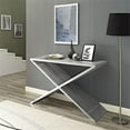 thumbnail image 3 of Hawthorne Collections Metal Console Table in Silver, 3 of 3