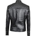 thumbnail image 2 of New Womens Genuine Black Quilted Lambskin Leather Jacket Biker Stylish Motorcycle Soft Jacket W522, 2 of 3
