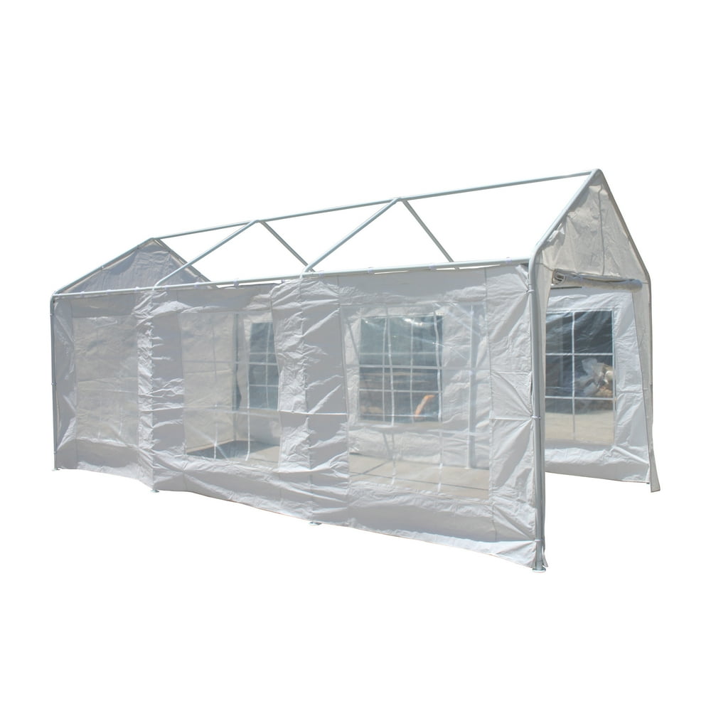10' x 20' Polyethylene Carport Sidewalls with Windows, Heavy Duty