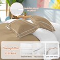 thumbnail image 3 of Pure Khaki Bedding 3 Piece Duvet Cover Set Queen Size, Simple Solid Color Soft Microfiber Comforter Cover with Zipper Closure & Pillowcases, Wrinkle & FadeResistant Quilt Cover, 3 of 9