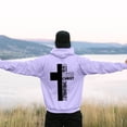thumbnail image 2 of Hpapadks Mens Hoodies Oversized Vintage Cross Letter Print Hoodies Pullover Long Sleeve Drop Shoulder Design Hooded Sweatshirts for Men, 2 of 6