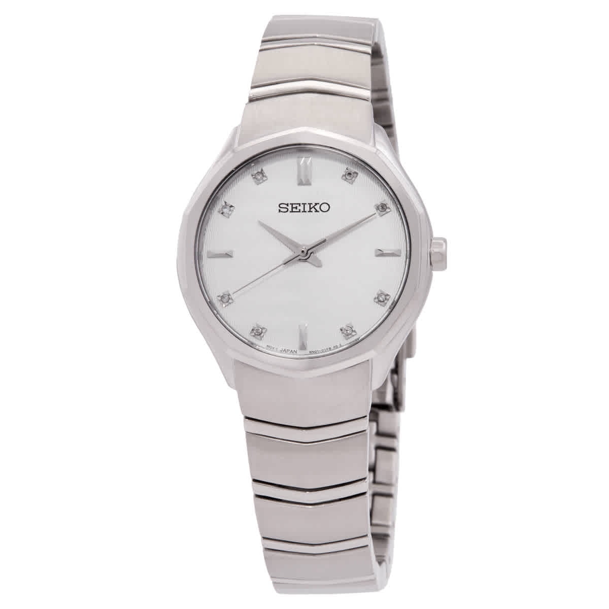 Seiko 5 Automatic Watch, White Dial, Skeleton Hands, Transparent