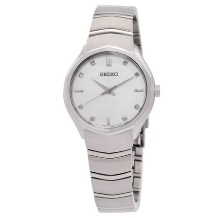 Seiko Classic Quartz Crystal White Dial Ladies Watch SUR615P1