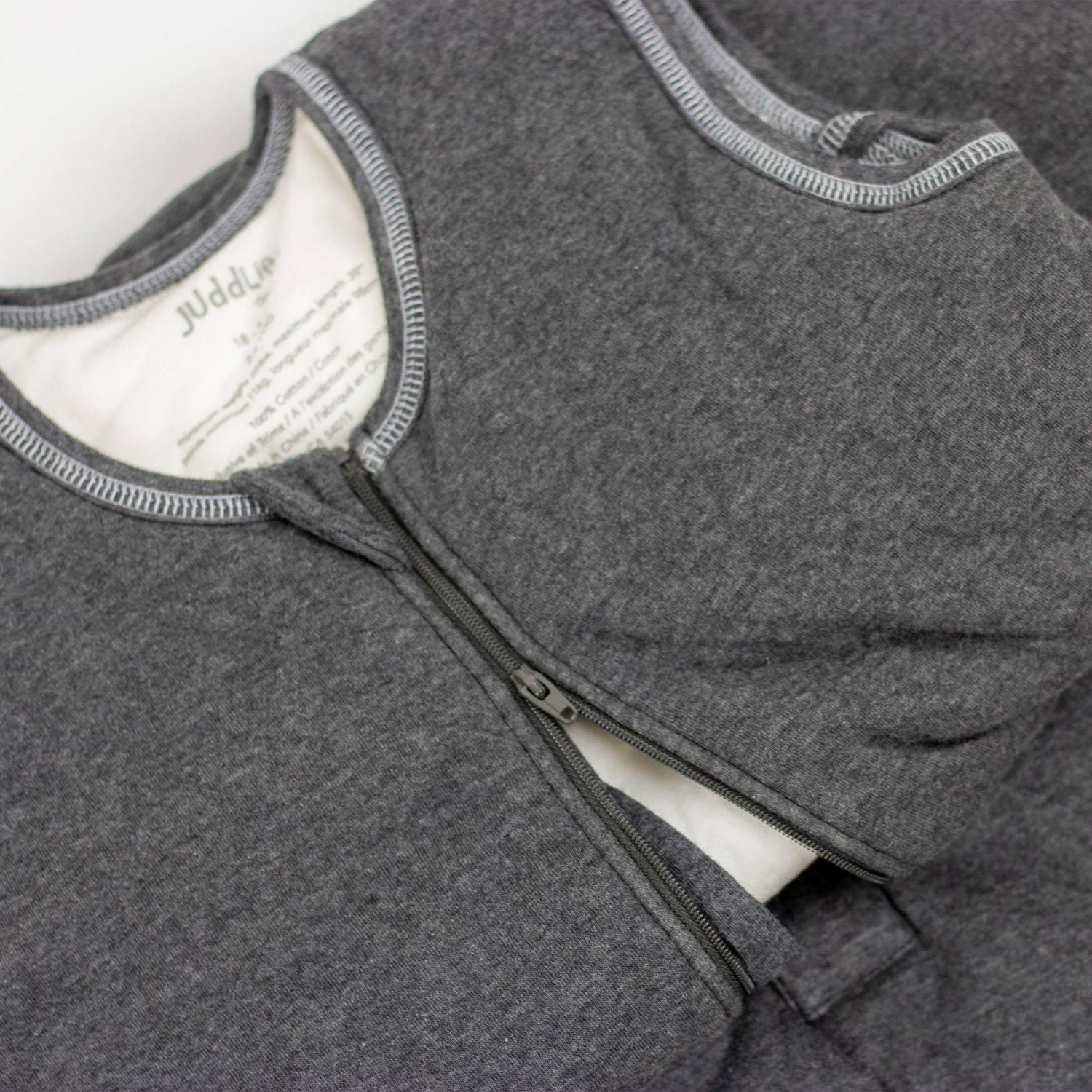 Juddlies Designs - Nouveau-né, Bébé, Tout-petit - Collection Respirez EZE - Sac de nuit en coton - Couverture portable - Fermeture éclair de sécurité à 1 sens - Gris clair moucheté