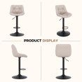 thumbnail image 4 of Set of 2 Adjustable Swivel Bar Stools in Modern Design with Comfortable Upholstered Seat and Durable Metal Frame, 4 of 9
