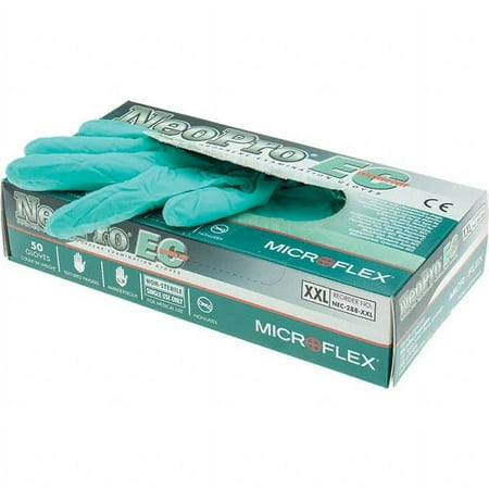 50 Pack Microflex NEC-288-XXL Disposable Gloves, Neoprene