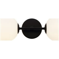 SAFAVIEH Hymn 2-Light LED Black Metal Wall Sconce with White Shade