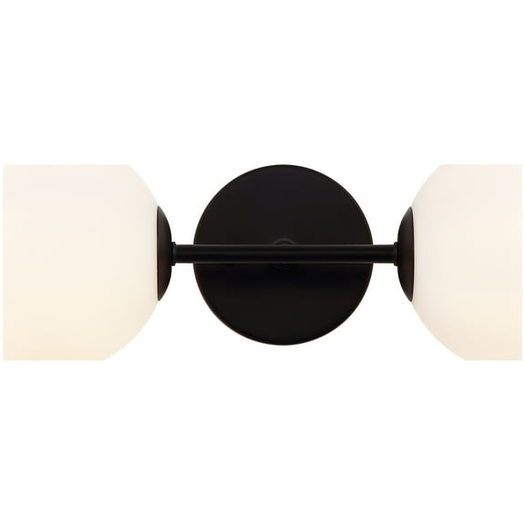 SAFAVIEH Hymn 2-Light LED Black Metal Wall Sconce with White Shade