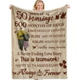 thumbnail image 1 of LHSHID 10th Anniversary Tin Gifts Blanket 10th Wedding Gift for Wife Husband 10 Year Anniversary Wedding Gifts for Him Her Couples 10 Year Anniversary Decorations Blanket 50x60in, 1 of 6