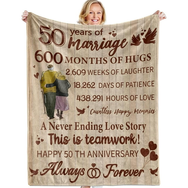 LHSHID 10th Anniversary Tin Gifts Blanket 10th Wedding Gift for Wife Husband 10 Year Anniversary Wedding Gifts for Him Her Couples 10 Year Anniversary Decorations Blanket 60x80in