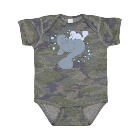 

Inktastic Cute Manatees with Bubbles Boys or Girls Baby Bodysuit